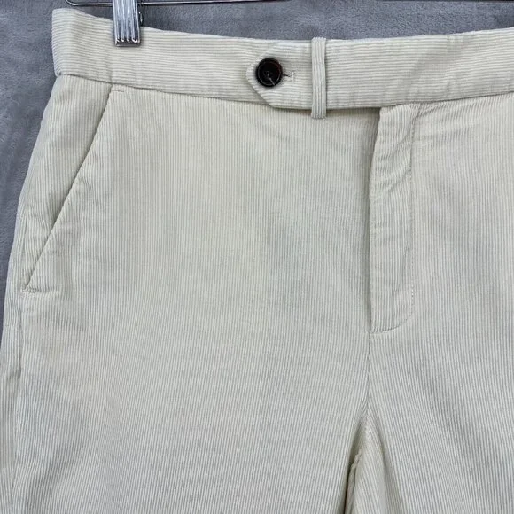 Soeur Otto Trousers Ivory Corduroy Straight Leg Pants 100% Cotton
